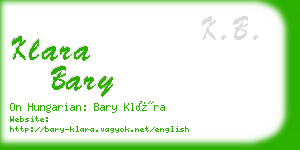 klara bary business card